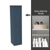 House Beautiful Realm Fitted Look Single Wardrobe, Grey Carcass - Navy Blue Shaker Door (W) 551mm X (H) 2256mm