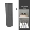 House Beautiful Realm Fitted Look Single Wardrobe, Grey Carcass - Carbon Grey Shaker Door (W) 551mm X (H) 2256mm