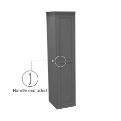 House Beautiful Realm Fitted Look Single Wardrobe, Grey Carcass - Carbon Grey Shaker Door (W) 551mm X (H) 2256mm -Furniture Sale Store 13999954 1645014911838866