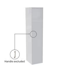 House Beautiful Honest Fitted Look Single Wardrobe, Grey Carcass - Gloss White Slab Door (W) 490mm X (H) 2226mm -Furniture Sale Store 13999955 2655005574512698