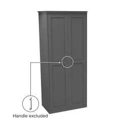 House Beautiful Realm Fitted Look Double Wardrobe, Grey Carcass - Carbon Grey Shaker Doors (W) 1001mm X (H) 2256mm -Furniture Sale Store 13999960 1295014911682815