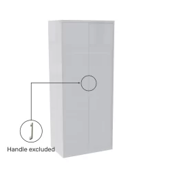 House Beautiful Honest Fitted Look Double Wardrobe, Grey Carcass - Gloss White Slab Doors (W) 940mm X (H) 2226mm -Furniture Sale Store 13999964 1535005574212923