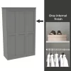 House Beautiful Realm Fitted Look Triple Wardrobe, Grey Carcass - Grey Shaker Doors (W) 1451mm X (H) 2256mm