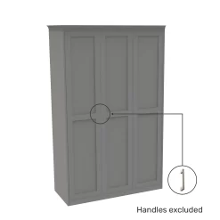 House Beautiful Realm Fitted Look Triple Wardrobe, Grey Carcass - Grey Shaker Doors (W) 1451mm X (H) 2256mm -Furniture Sale Store 13999967 7025007373430394