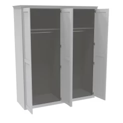 House Beautiful Realm Fitted Look Quad Wardrobe, Grey Carcass - White Shaker Doors (W) 1901mm X (H) 2256mm -Furniture Sale Store 13999974 1625007394006005