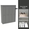 House Beautiful Realm Fitted Look Quad Wardrobe, Grey Carcass - Grey Shaker Doors (W) 1901mm X (H) 2256mm