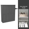 House Beautiful Realm Fitted Look Quad Wardrobe, Grey Carcass - Carbon Grey Shaker Doors (W) 1901mm X (H) 2256mm