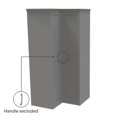 House Beautiful Realm Fitted Look Corner Wardrobe, Grey Carcass - Grey Shaker Doors (W) 1103mm X (H) 2256mm -Furniture Sale Store 13999983 8935012795539143