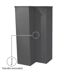 House Beautiful Realm Fitted Look Corner Wardrobe, Grey Carcass - Carbon Grey Shaker Doors (W) 1103mm X (H) 2256mm -Furniture Sale Store 13999984 2105014911557640