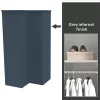 House Beautiful Realm Fitted Look Corner Wardrobe, Grey Carcass - Navy Blue Shaker Doors (W) 1103mm X (H) 2256mm