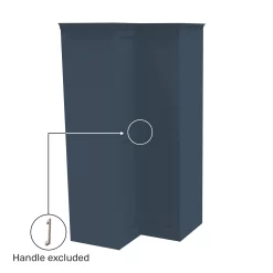 House Beautiful Realm Fitted Look Corner Wardrobe, Grey Carcass - Navy Blue Shaker Doors (W) 1103mm X (H) 2256mm -Furniture Sale Store 13999985 1345012795476740