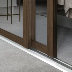 Shaker 2 Door Sliding Wardrobe Kit Mirror With Walnut Frame (W)1449 X (H)2260mm -Furniture Sale Store 14817114 4235059987427844
