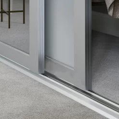Shaker 3 Door Sliding Wardrobe Kit Dove Grey Panel / Mirror With Dove Grey Frame (W)2136 X (H)2260mm -Furniture Sale Store 14817121 2195059988368419