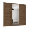 Shaker 3 Door Sliding Wardrobe Kit Walnut Panel / Mirror With Walnut Frame (W)1680 X (H)2260mm