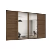 Shaker 4 Door Sliding Wardrobe Kit Walnut Panel / Mirror With Walnut Frame (W)2290 X (H)2260mm
