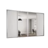 Shaker 4 Door Sliding Wardrobe Kit Dove Grey Panel / Mirror With Dove Grey Frame (W)2898 X (H)2260mm