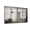 Shaker 4 Door Sliding Wardrobe Kit Mirror With Graphite Frame (W)2290 X (H)2260mm